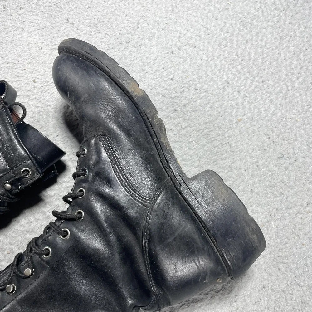 Red Wing Shoes Boots Mens Size 8.5 D Black Waterproof Biker Work Vibram 980
